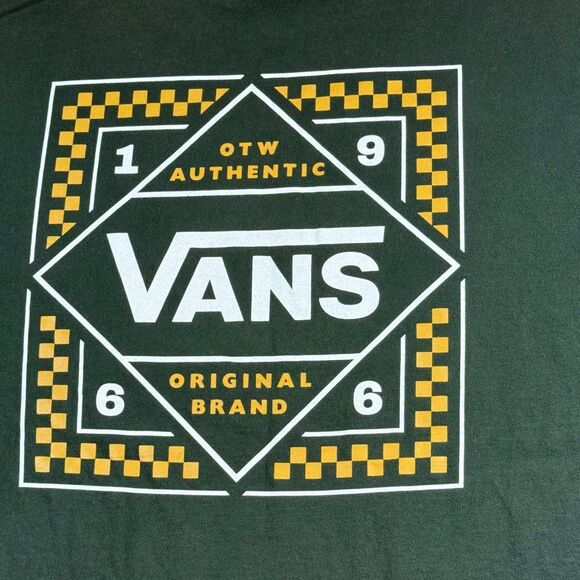 Vans Forest Green Signature Logo Short Sleeve T Shirt - Men’s US L - Picture 5 of 8